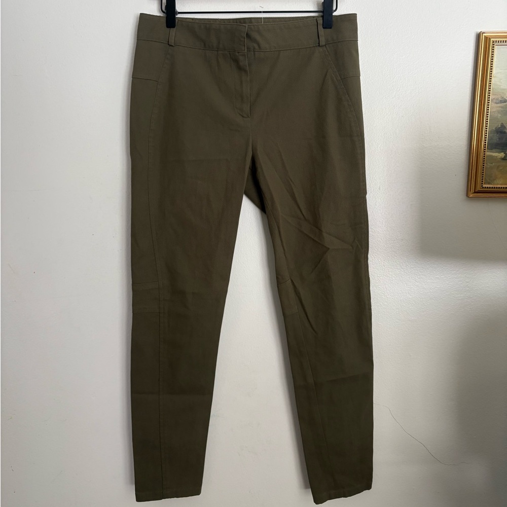 Veronica Beard Khaki Green Textured Trousers Straight Leg Pant Women’s size 8